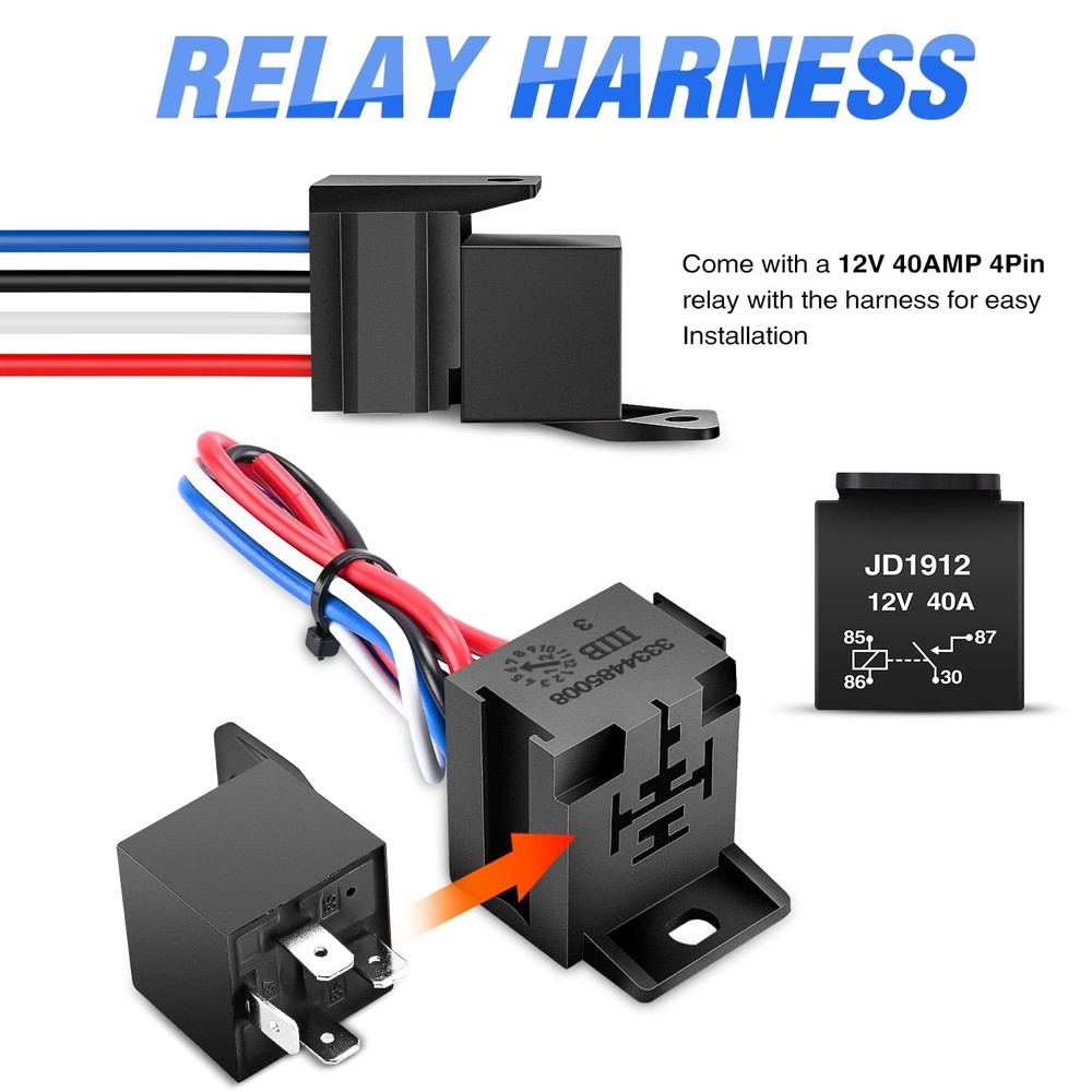 Nilight Ignition Rocker Switch Panel 12V 4 in 1 with Engine Push Button Toggle S