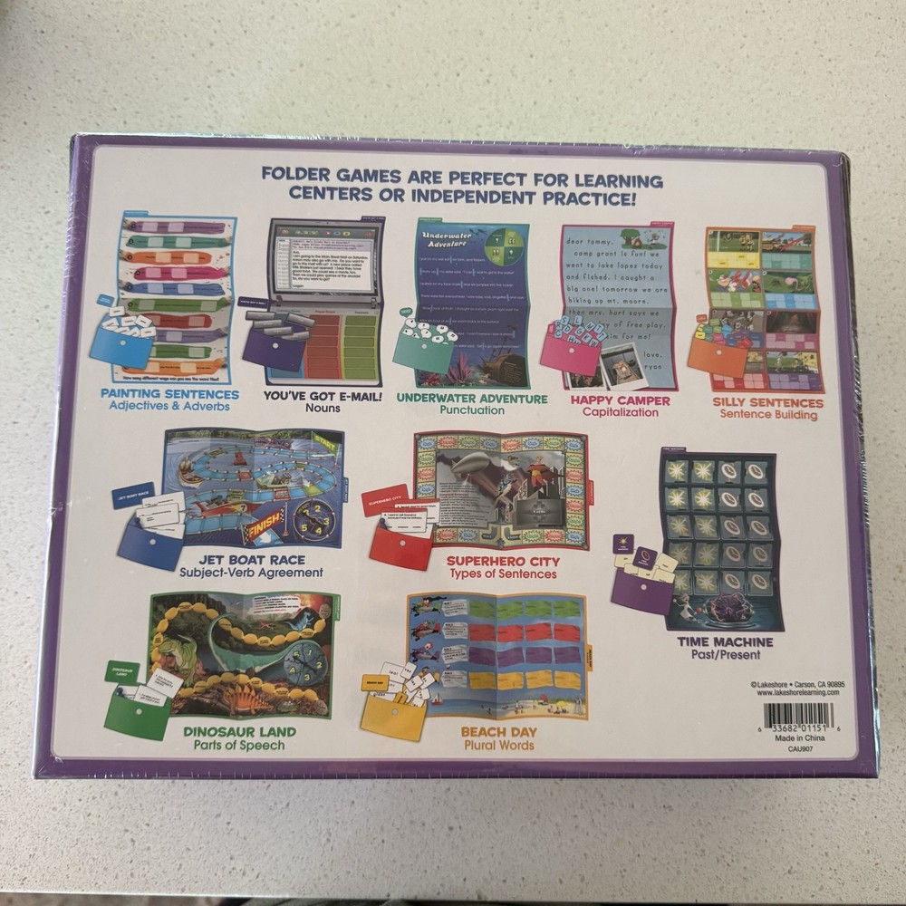 Lakeshore Grammar & Writing Elementary Folder Games Grades 2-3