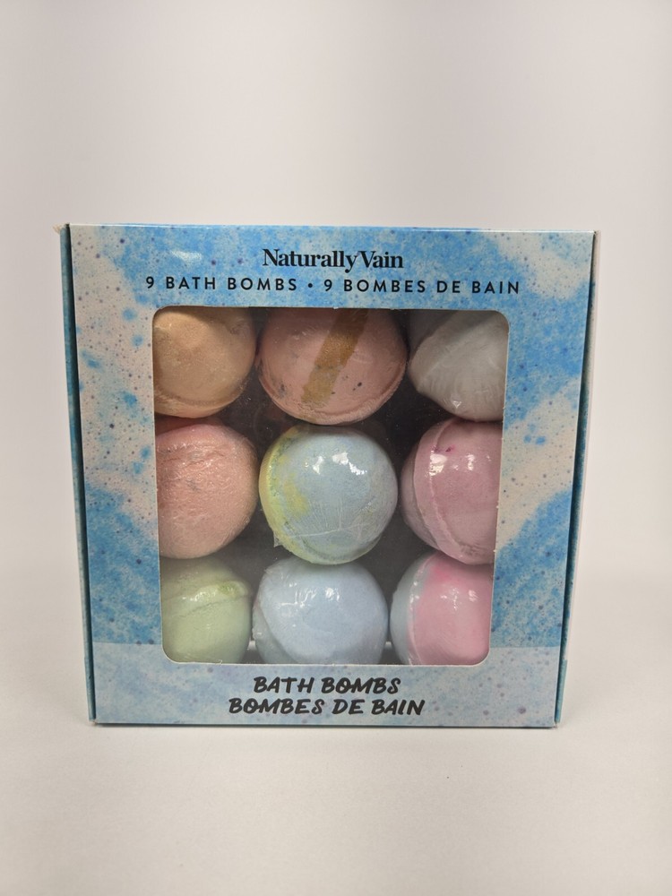 Naturally Vain 9 Pack Bath Bomb Set - 9 Different Scents