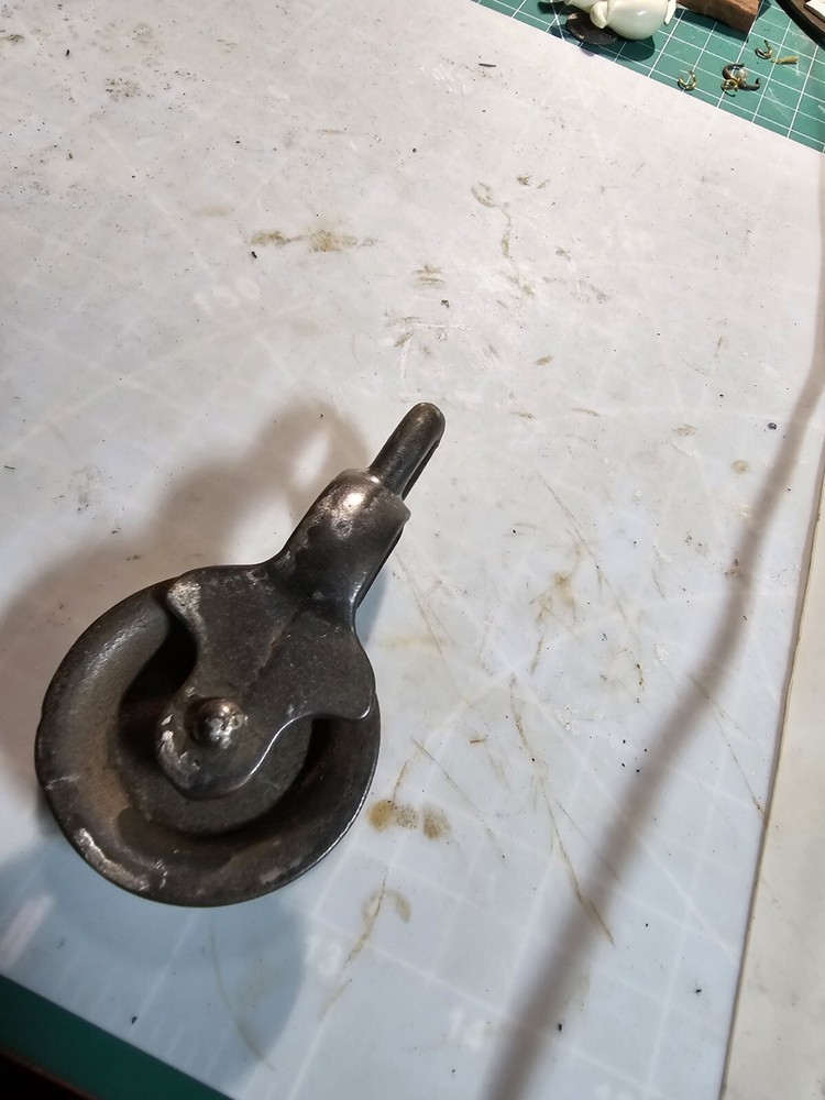vintage cast iron pulley wheel