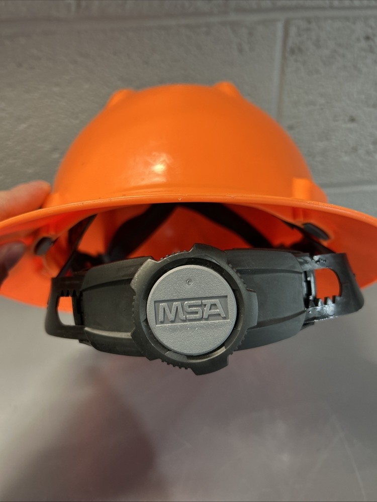 MSA Orange Class E hard hat adjustable Medium V-Guard skullgard ￼