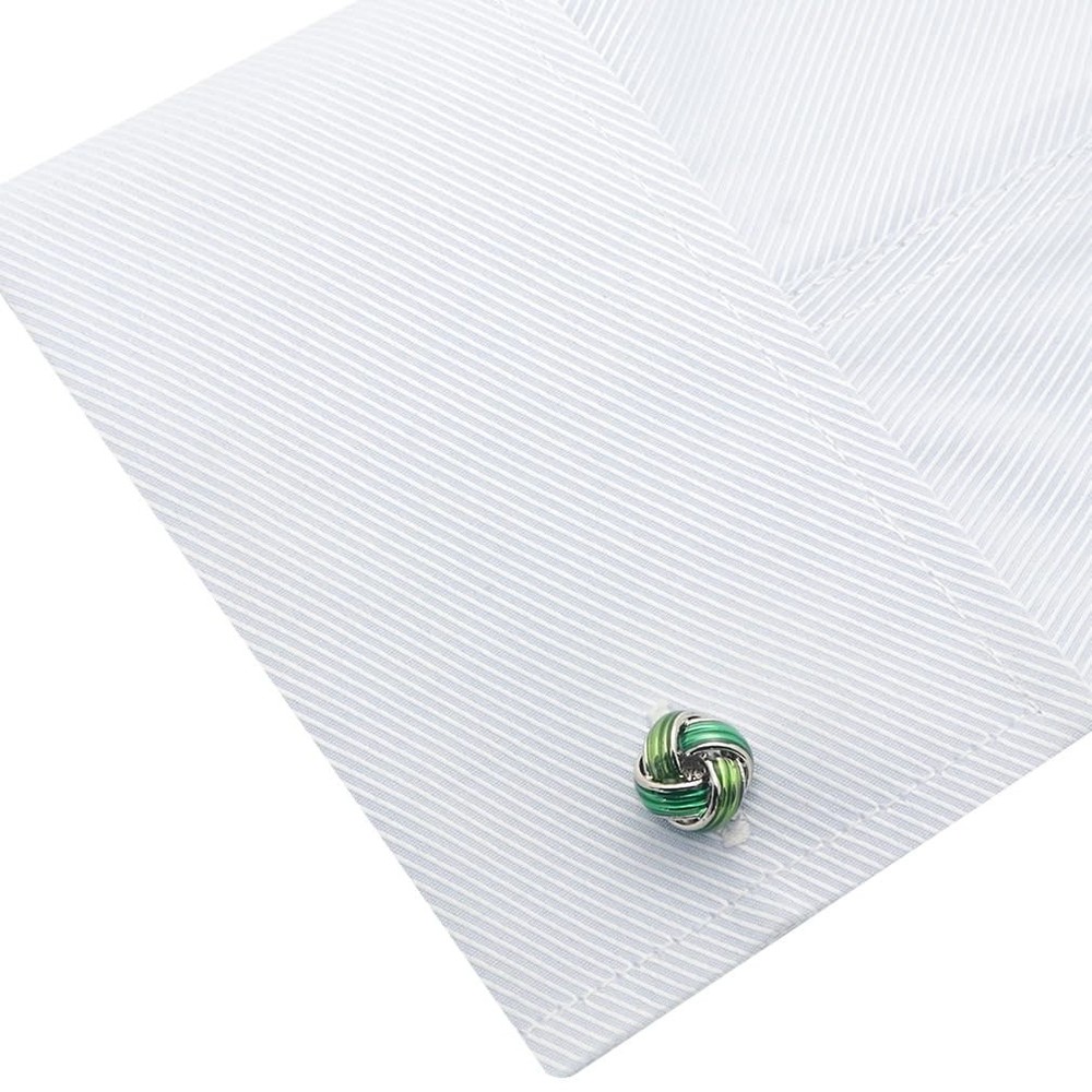 Clear Green Knot Cufflinks
