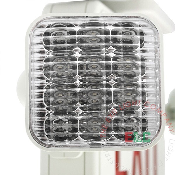 LFI Lights | Red LED Exit Sign Emergency Light Self Testing Combo COMBOLG-R-W-ST
