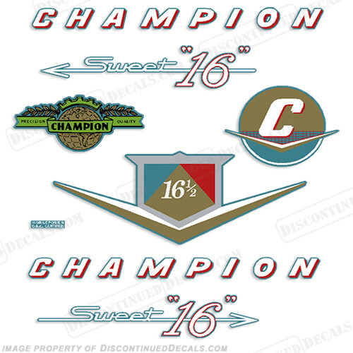 Fits Champion Sweet 16 Outboard Motor Engine Decals