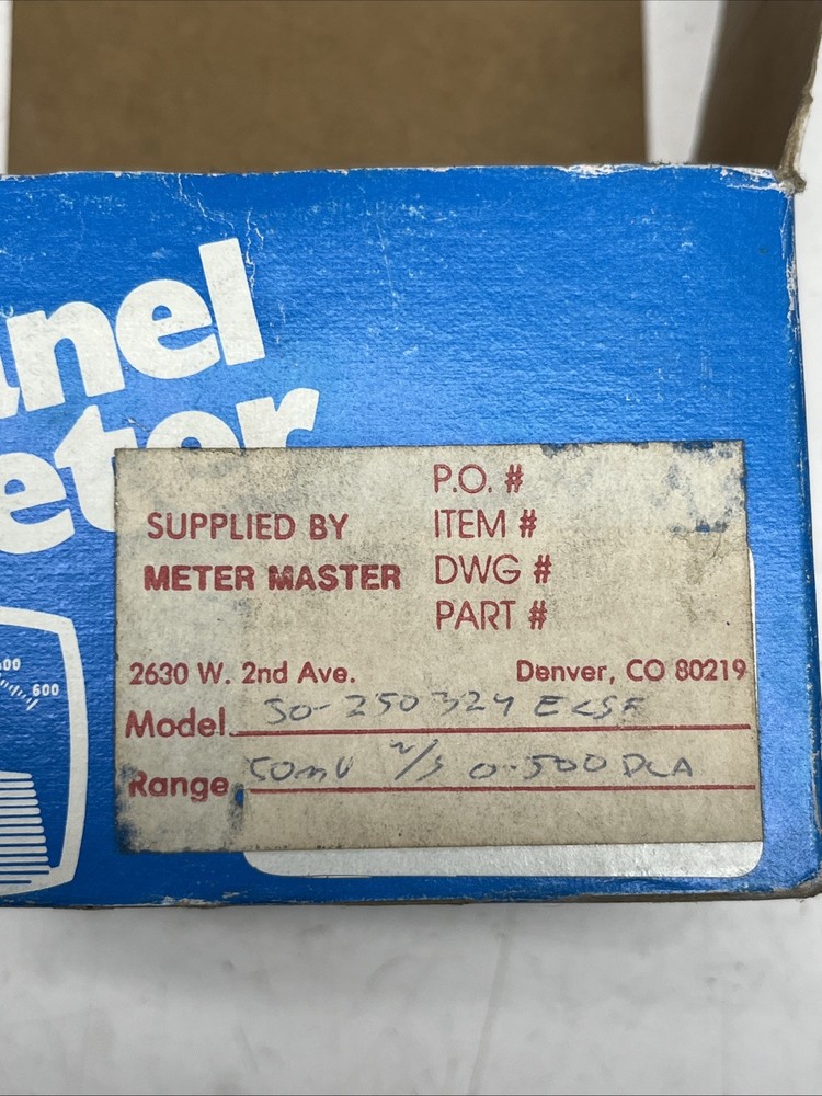 Modutec (Crompton) 3PB-DAA-020, D-C Amperes Panel Meter, 0 - 20 Amp Scale