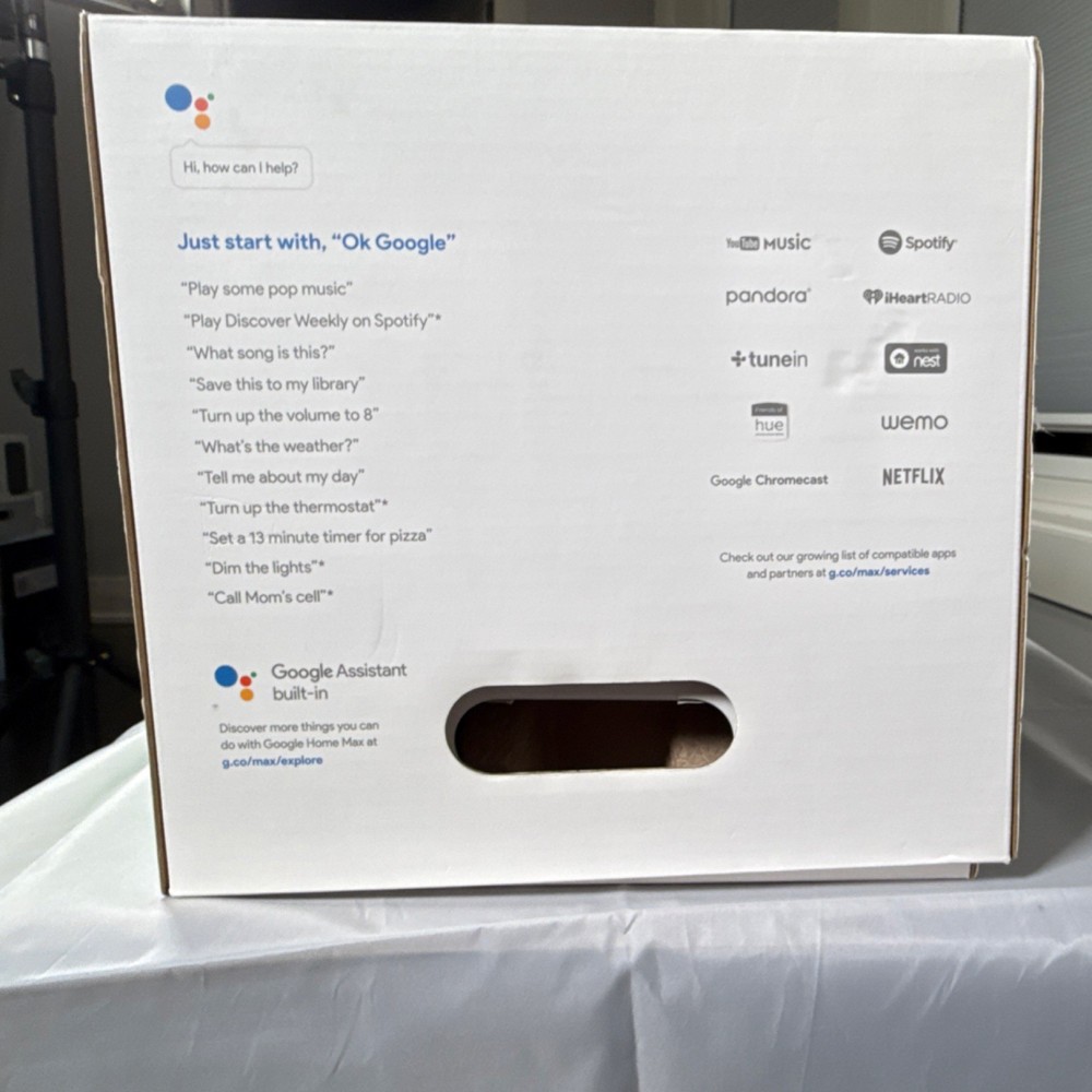 Google Home Max Charcoal Smart Speaker Google Assistant Bluetooth Wi-Fi