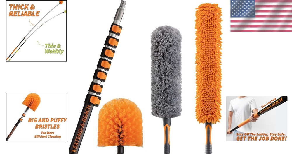Ultimate High Ceiling Duster Kit, 36ft , Telescopic Pole, Anti-Scratch