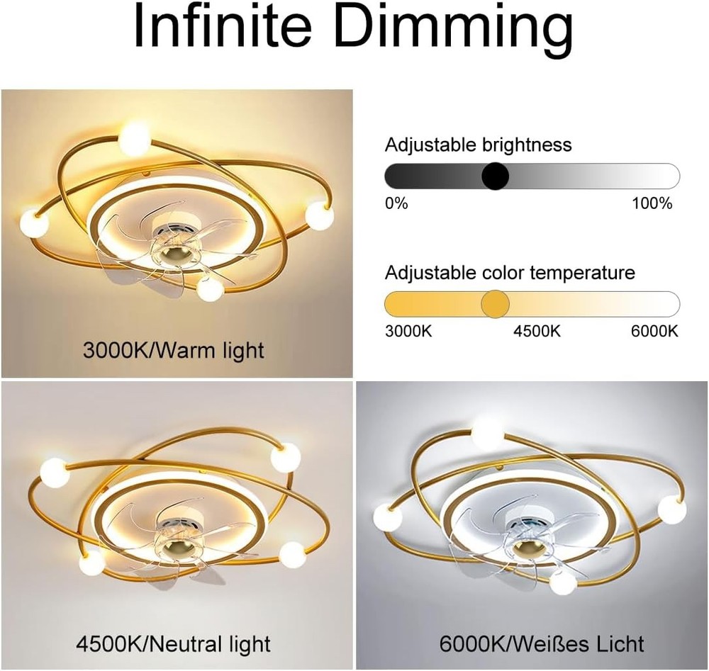 Restaurant Ceiling Fan with Light Smart LED Ceiling Fan Light Timer Function