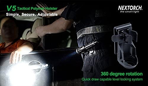 Nextorch V5 Tactical Flashlight Holster with Lever Side Lock System V5, BLACK