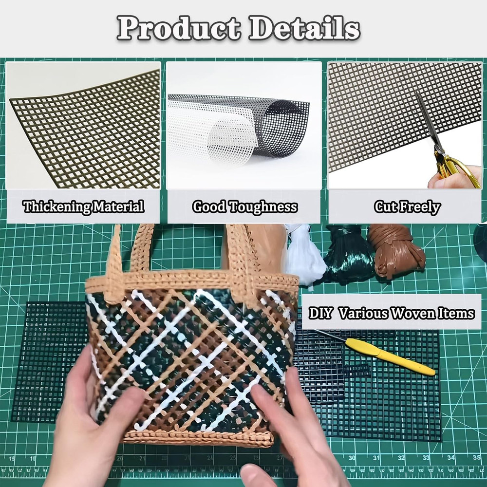 Plastic Mesh 5 Pieces 7 Count Mesh for Embroidery...