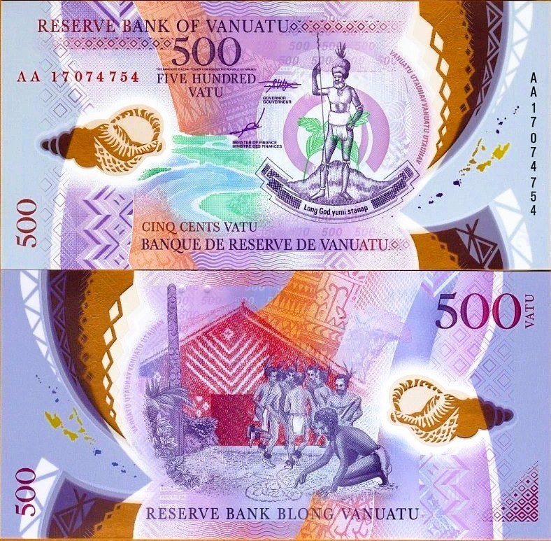 Vanuatu 2017 500 vatu P-18 POLYMER UNC AA Prefix