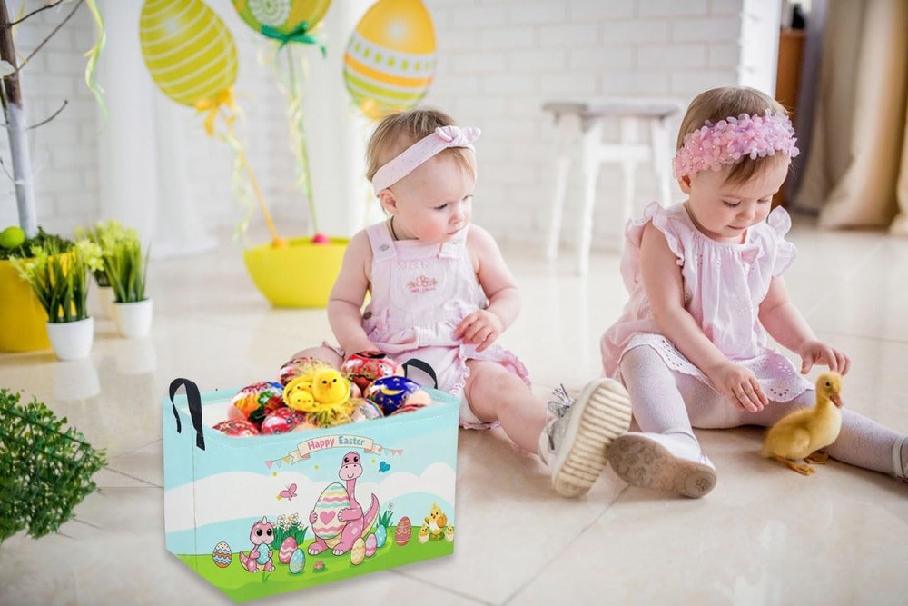 Sanjiaofen Rectangular Easter Dinosaur Basket,Dinosaur Basket.Cute Baskets fo...