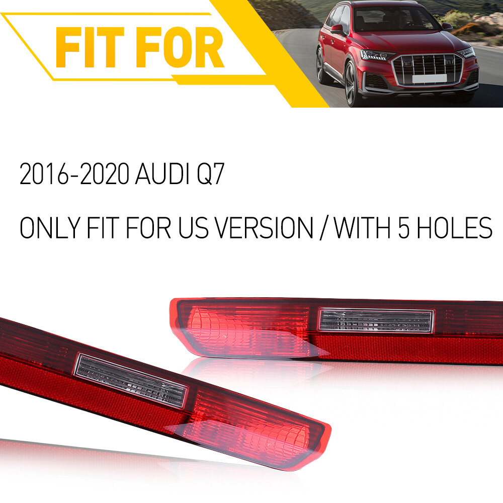 Pair Rear Bumper Stop Lamp Light Reflector For Audi Q7 2016 2017 2018 2019 2020