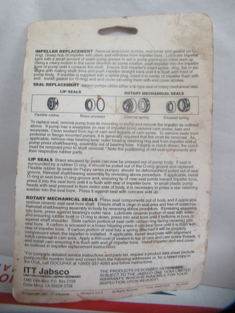 JABSCO 6303-0001 IMPELLER KIT