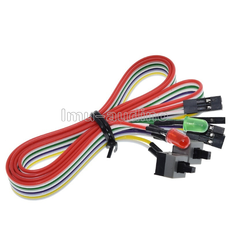 65cm atx Power & Reset Switch + 2led HDD PC Desktop Computer ATX Cable Button