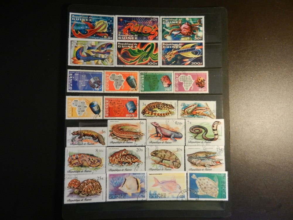 FIVE (5) ALL DIFFERENT COMPLETE USED TOPICAL SETS FROM *GUINEA*  #593//C136