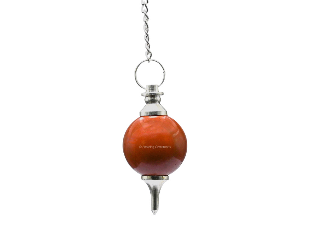 Red Jasper Dowsing Crystal Ball Pendulum