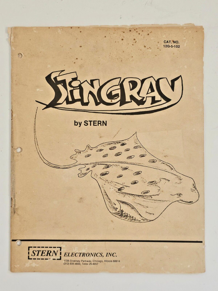 STERN ELECTRONICS STINGRAY PINBALL OPERATION MANUAL