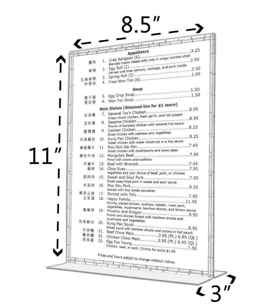 8.5" x 11" Sign Holder Ad Flyer Frames Counter Top Bottom Loading Qty 20
