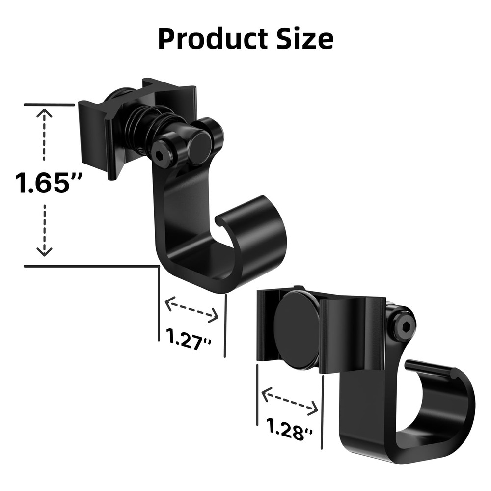 4 Pack L Track Hooks with Single Stud Fitting, Spring-Loaded Adjustable Gear ...