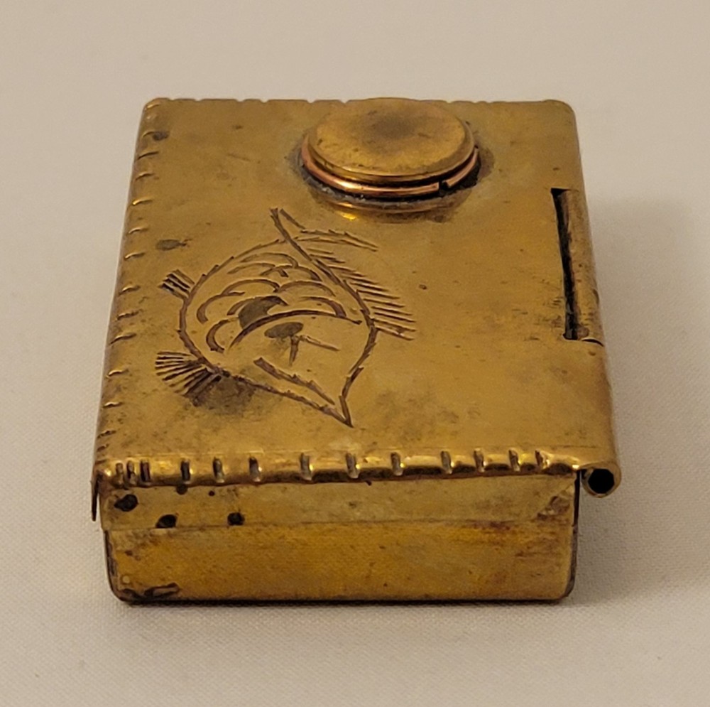 Vintage Brass Decorative Matchbox Holder