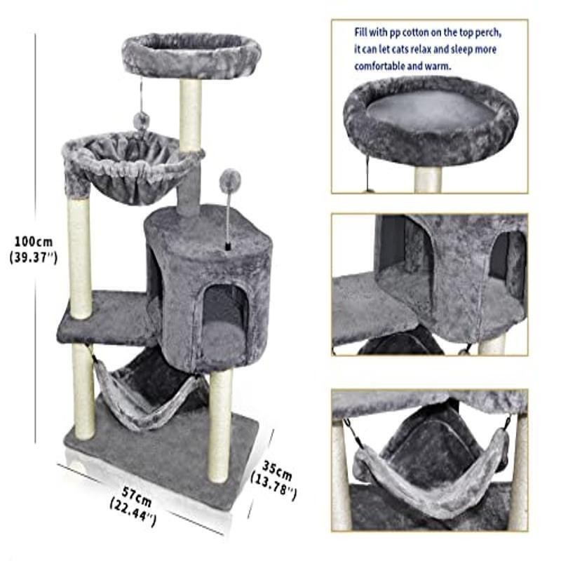 Cat Tree Condo Hammock Scratching Post Toy Bed Tower Medium Small Cats New