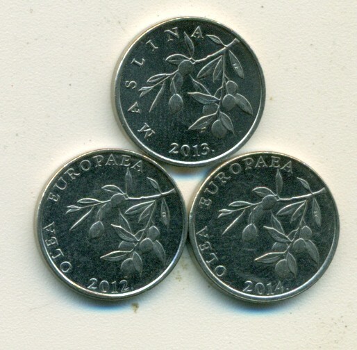 3 DIFFERENT 20 LIPA COINS from CROATIA (2012, 2013 & 2014)