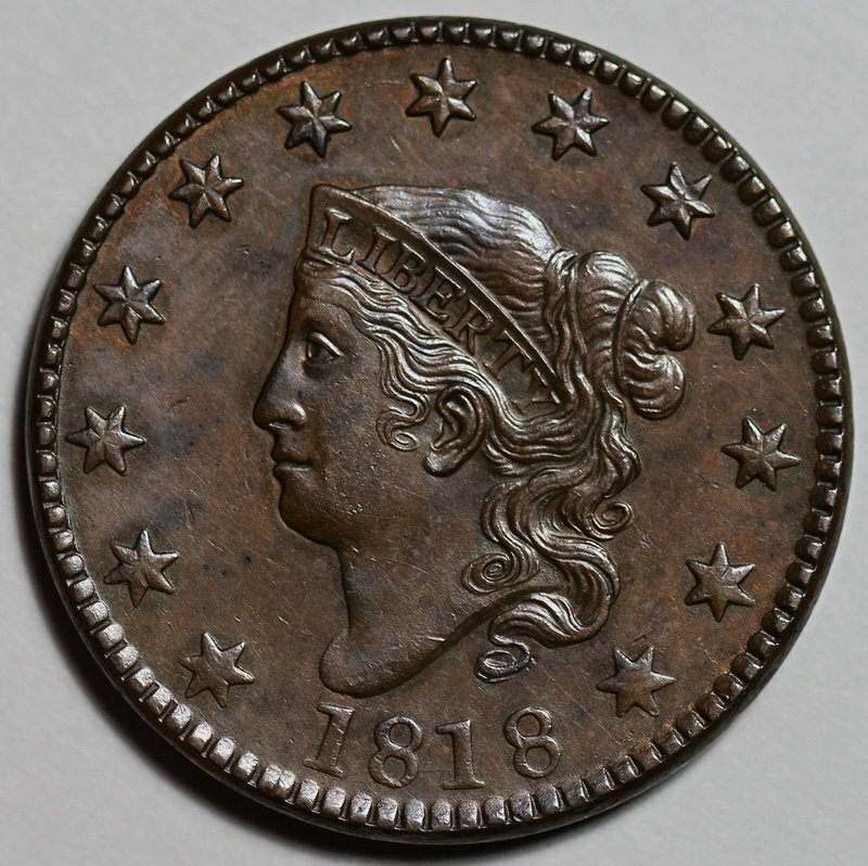 1818 Coronet Head Large Cent - US 1c Copper Coin