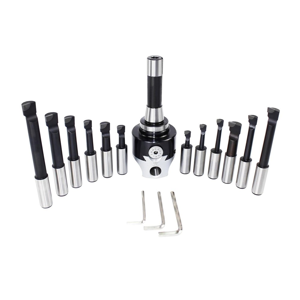 Durable Milling Tool Set with 3" Head and 12 Carbide Bars for Versatile Use