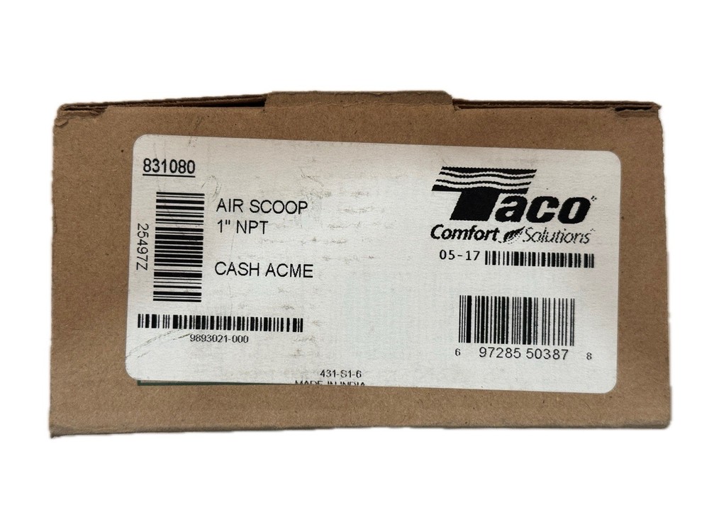 NEW 431-6 TACO 1" Air Scoop Class 125 FNPT x FNPT Connection OEM Cast Iron