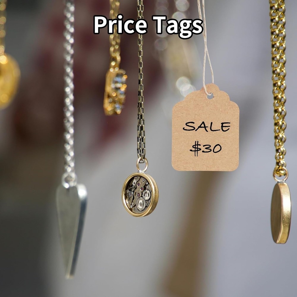 500PCS Kraft Paper Hang Tags with String - Essential for Pricing & Labeling