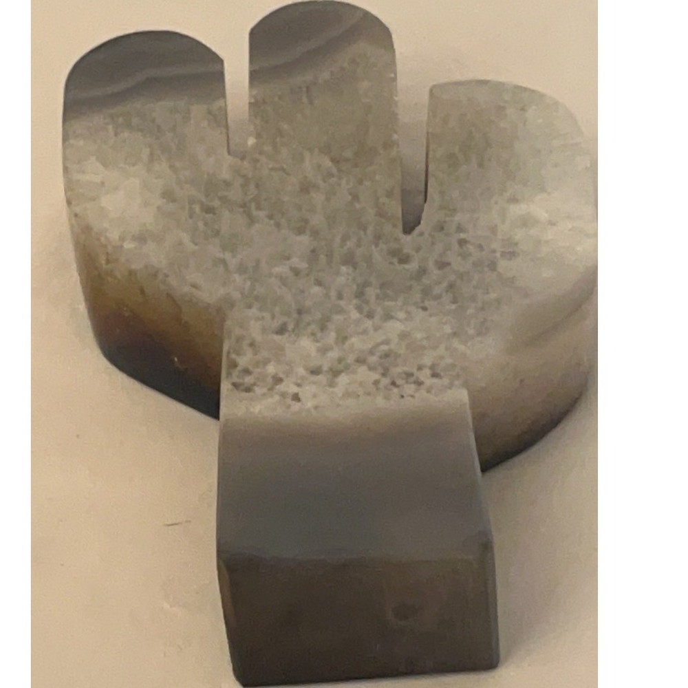 Rainbow Cactus carving stone, Quartz Crystal Mineral Specimens Decor