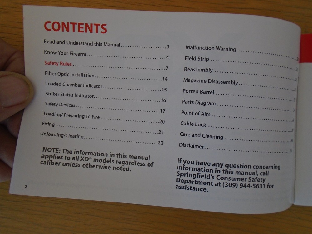 SPRINGFIELD ARMORY XD Operation and Safety Manual
