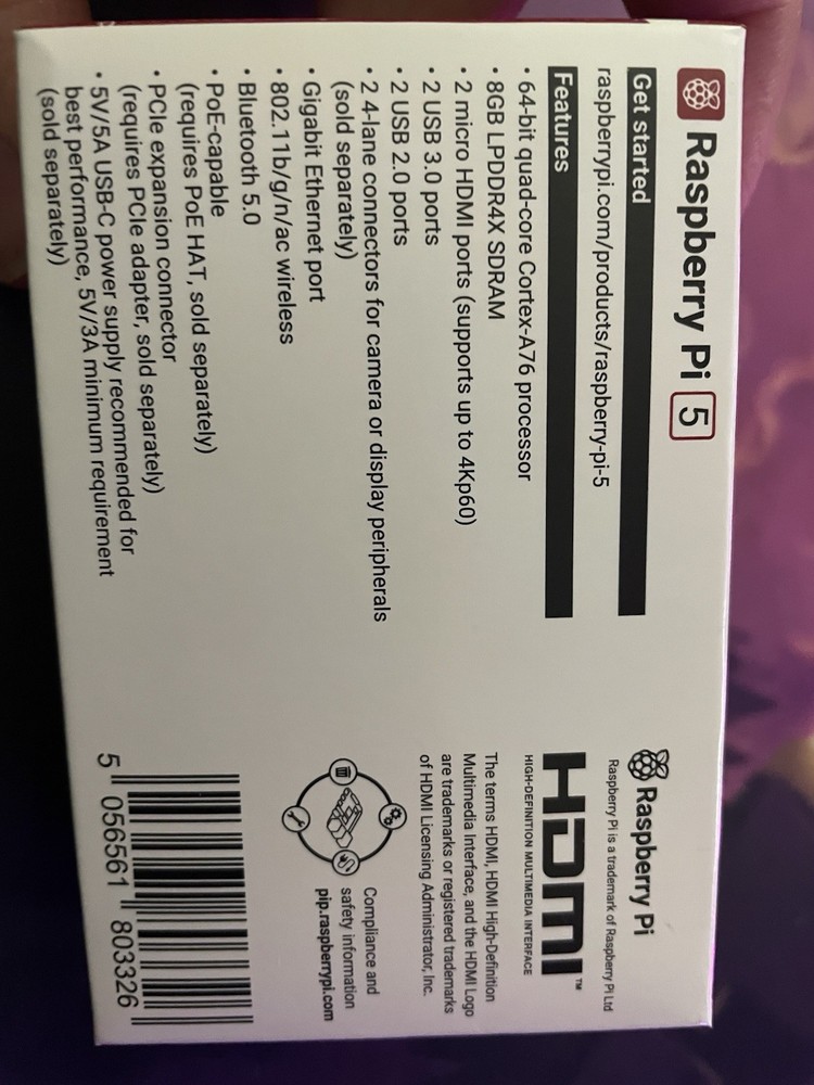 Raspberry Pi 5 8GB RAM New Sealed Box