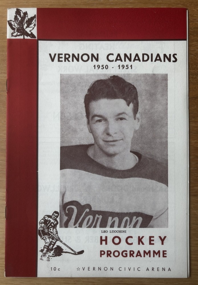 1950-51 Vernon Canadians vs Kamloops Elks Program Nice Condition