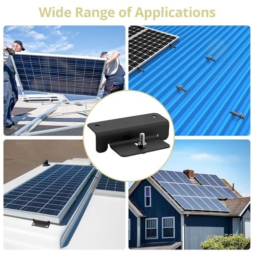 16PCS Solar Panel Mounting Z Brackets, Aluminum Solar Panel Mounting Black