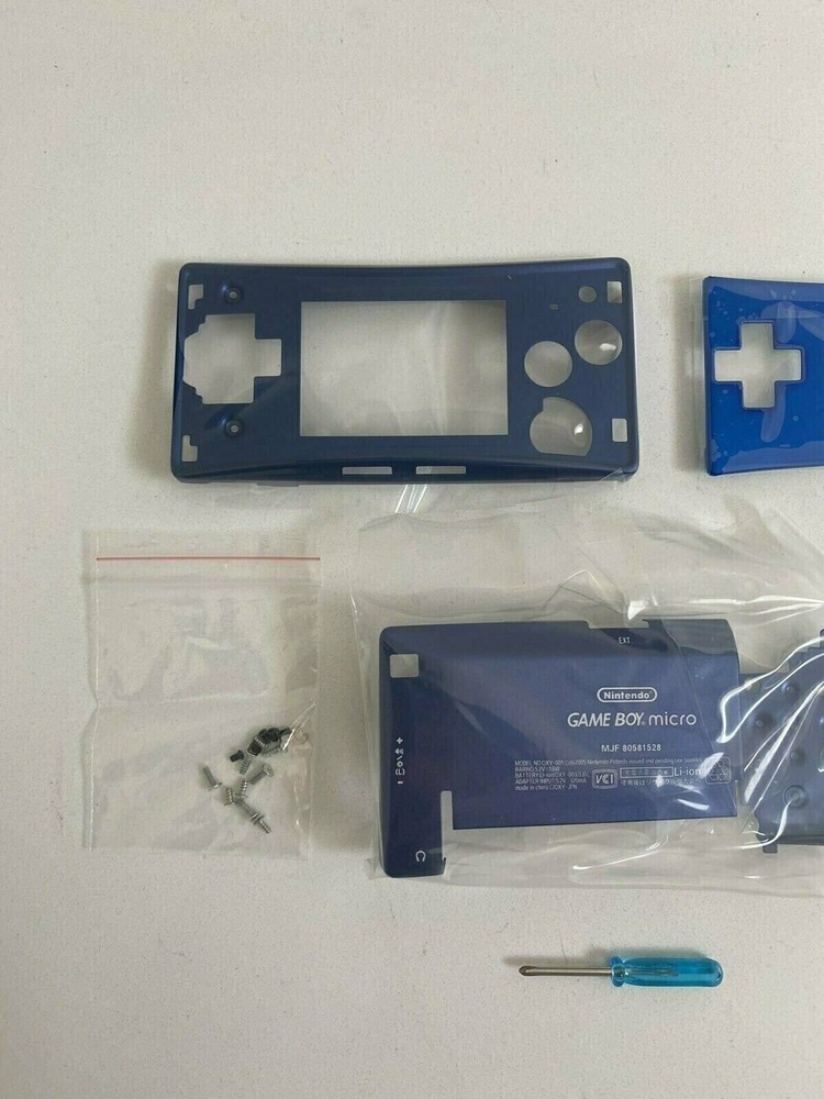Replacement Housing for Nintendo Gameboy Micro Shell Faceplate Screen Blue Tool