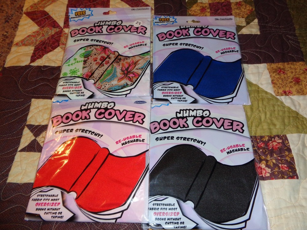 4 It's Academic Jumbo Reusable Solid Colors Book Covers Super Stretchy Lot 28