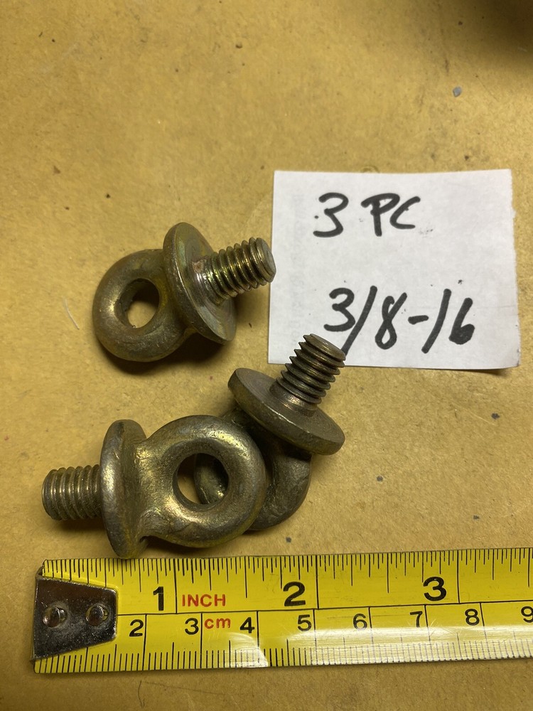3 pc   3/8” -16 Threaded Eye New Old Stock