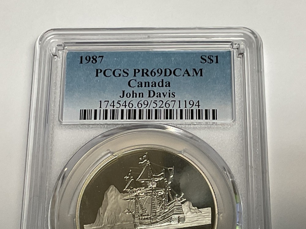 1987 Canada John Davis Silver Dollar PCGS PR-69 DCAM