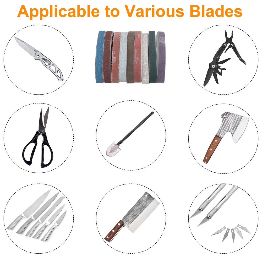 45pcs 1/2" x 12" Sharpener Belt 80-5000 Grit Sanding Set for Work Sharp Knife