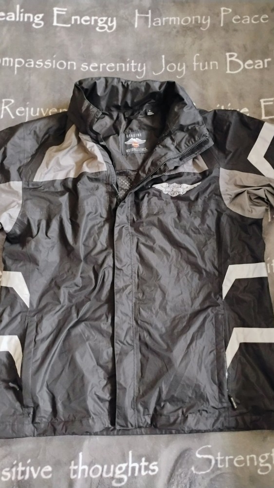 Harley Davidson rain jacket windbreaker BACK LOGO reflective Medium