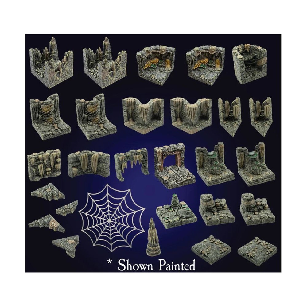Dwarven Forge Terrain Cavern Assortment Set (Unpainted) New