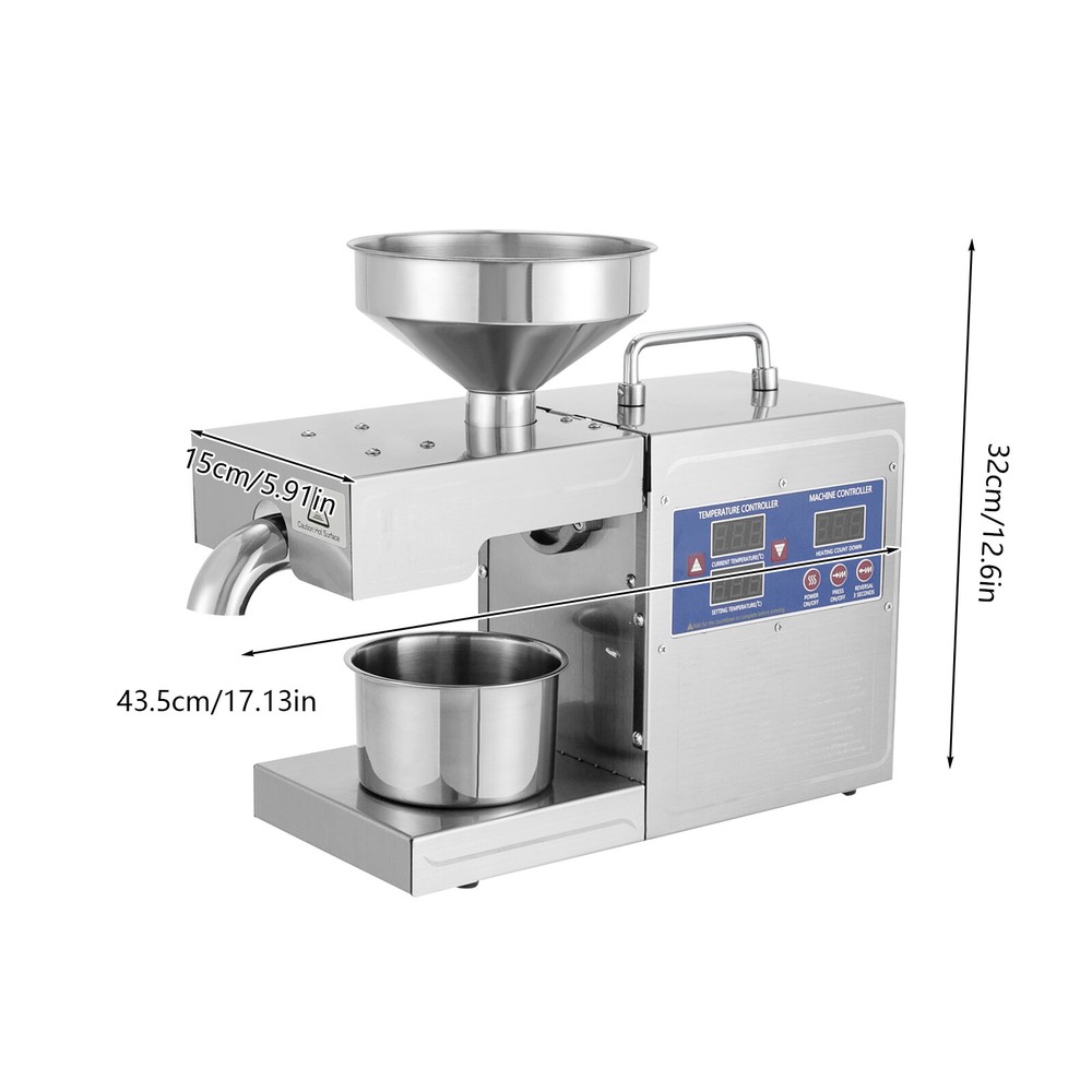 Automatic Oil Press Machine Cold&Hot Press 820W Adjustable Temperature Low Noise