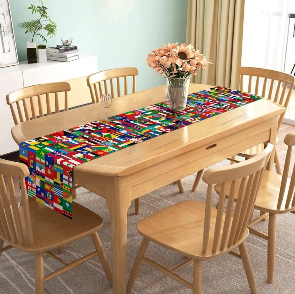 Nepnuser International Flag Table Runner 13" x 108", Multi-color
