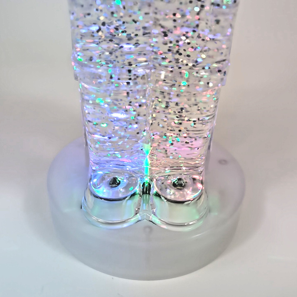 Large 12" Nutcracker LED Acrylic Glitter Motion Globe Light Table Mantel Holiday