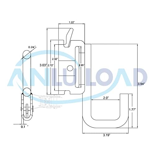 2”E Track J Hook E Track Accessories for Enclosed