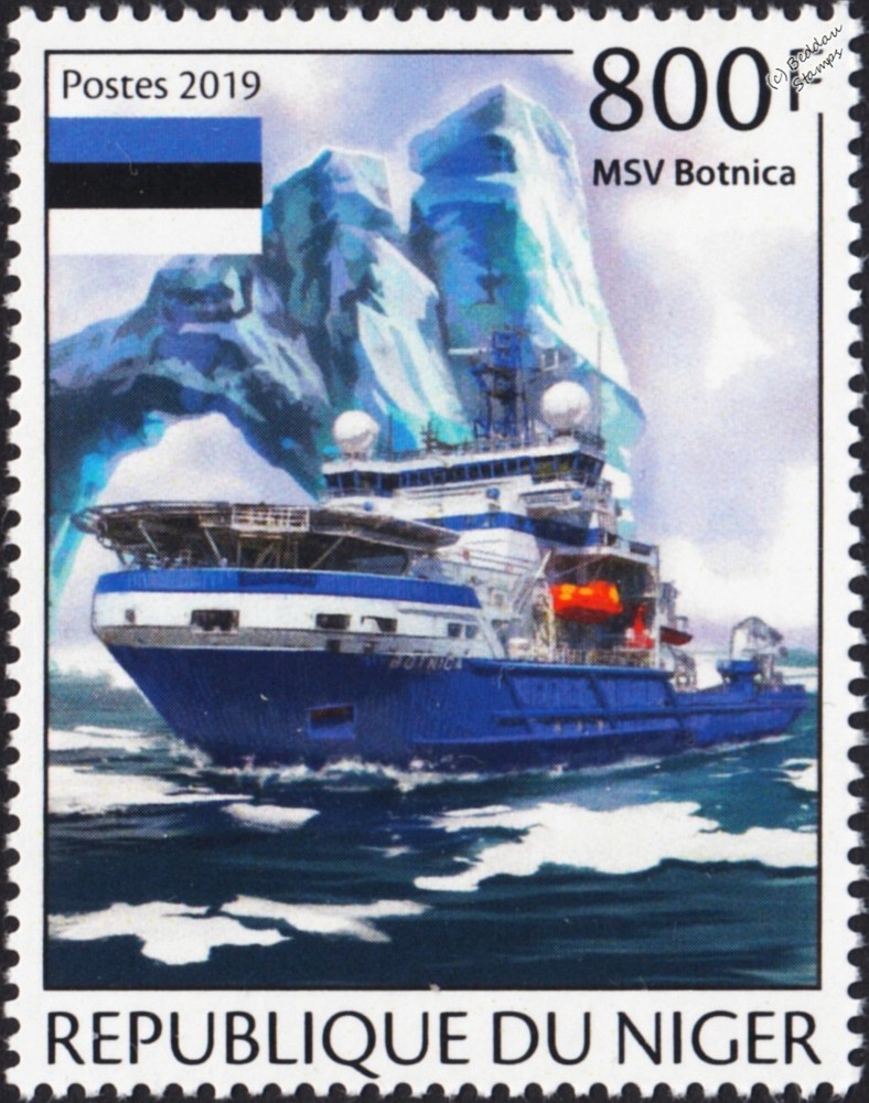 MSV BOTNICA Estonia Support Vessel & Icebreaker Ship Stamp (2019 Niger)