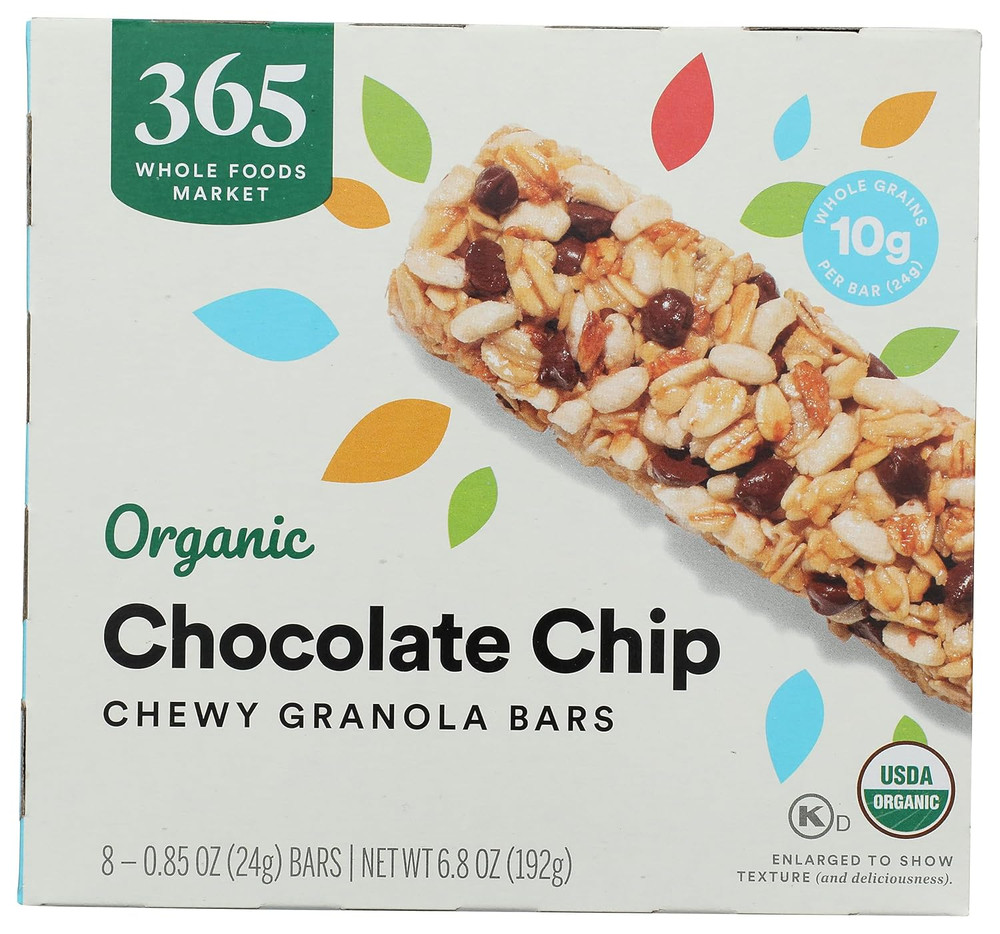 , Organic Chocolate Chip Chewy Granola Bars, 8 Count