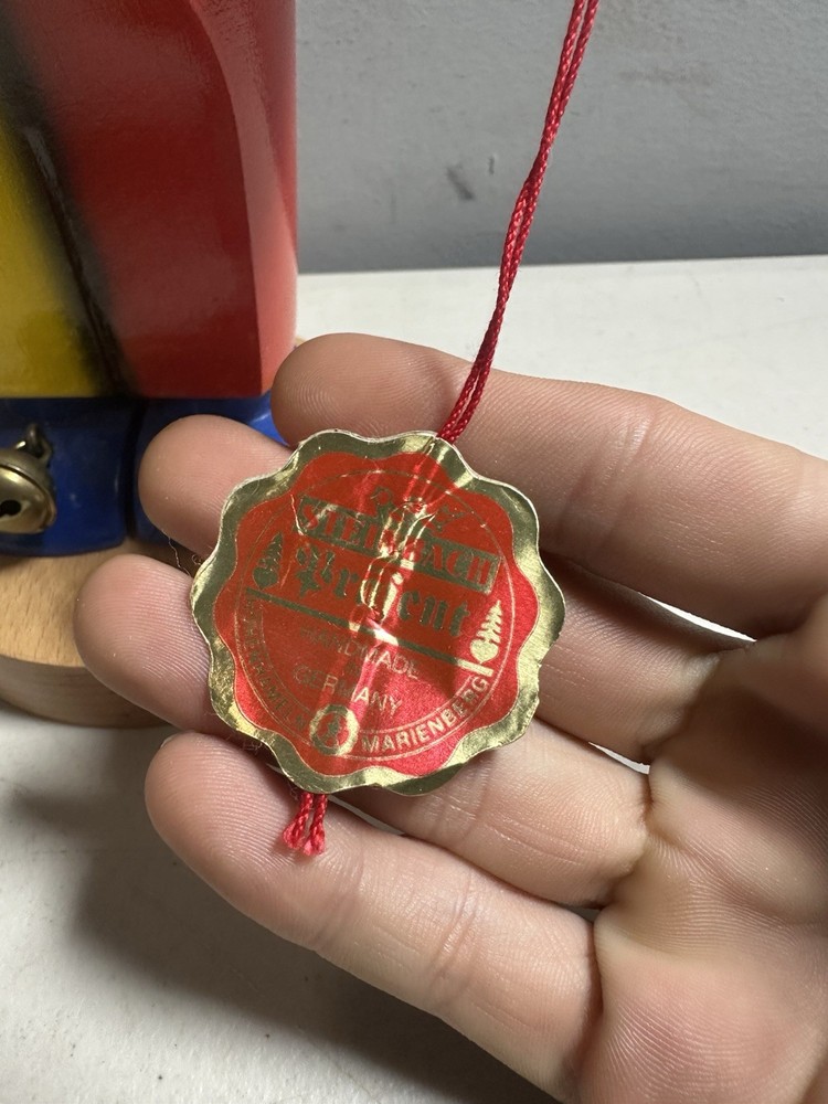 Steinbach Nutcracker Chubby Jester Red Blue & Yellow Handmade in Germany